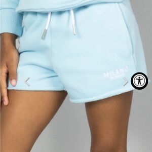 Milano Di Rouge-Kids Girl Summer Signature Fleece Shorts Powder Blue 5T NWT